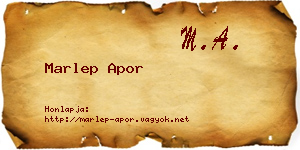 Marlep Apor névjegykártya